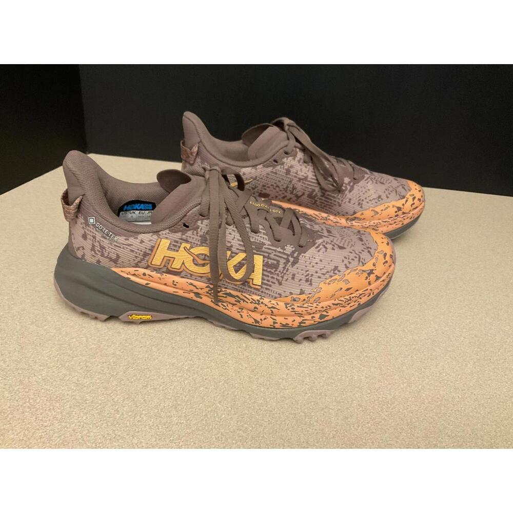 Hoka One One Brown and Orange Trail Running Shoes